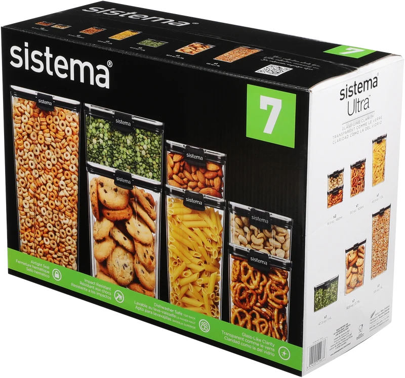 Sistema 7 Pack Ultra Pantry Food Storage Containers