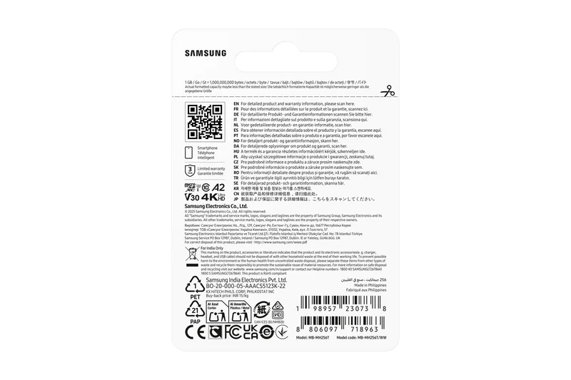 Samsung 256GB T9 Micro SD Memory Card UHS-1 / Class 10