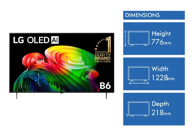 LG 55 OLED TV B6 4K AI 2026