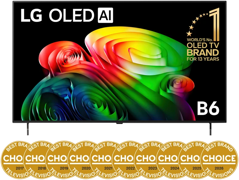 LG 55 OLED TV B6 4K AI 2026