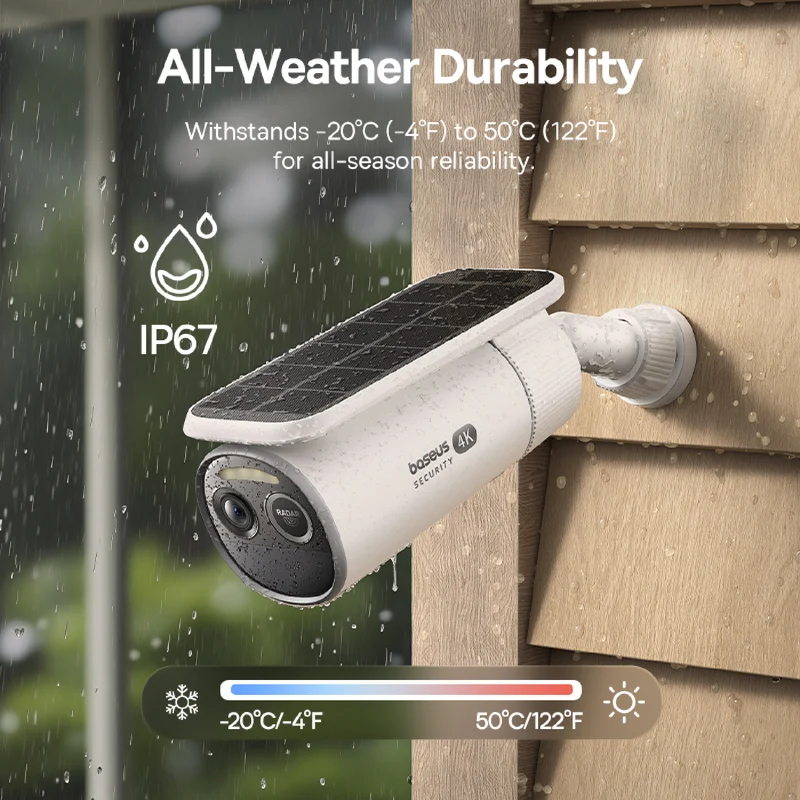 Baseus S2 4K Solar-Powered Outdoor Security Camera