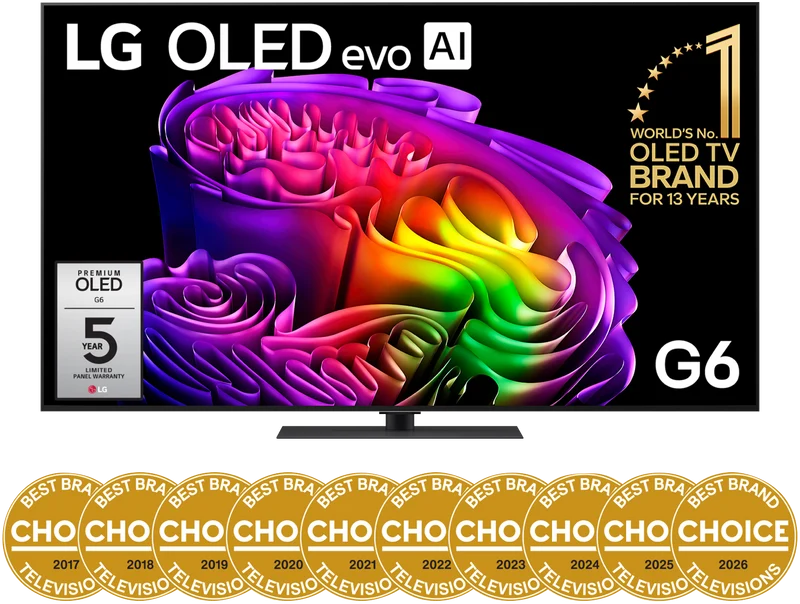 LG 65" OLED EVO AI G6 4K Smart TV 2026