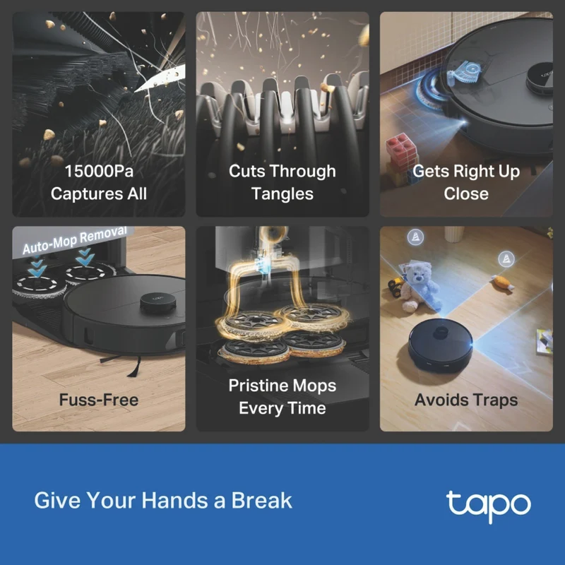 TP-LINK Tapo RV50 Pro Omni Robot Vacuum and Mop with All-In-One Dock