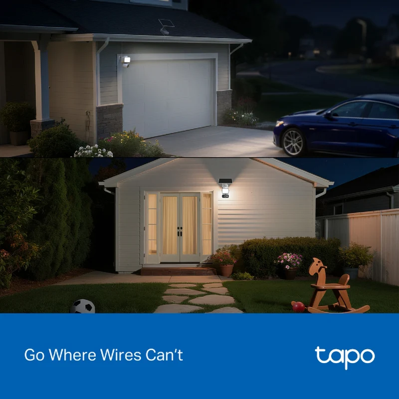 TP-LINK 2K Solar-Powered Floodlight Pan/Tilt Security Camera Kit