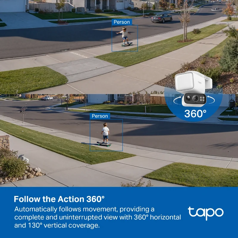 TP-LINK 2K Solar-Powered Floodlight Pan/Tilt Security Camera Kit