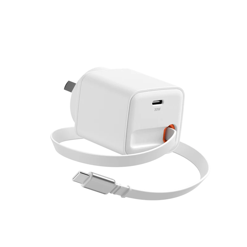 Cygnett Powerplus 30W Wall Charger with 80cm Retractable USB-C Cable Wall Charger