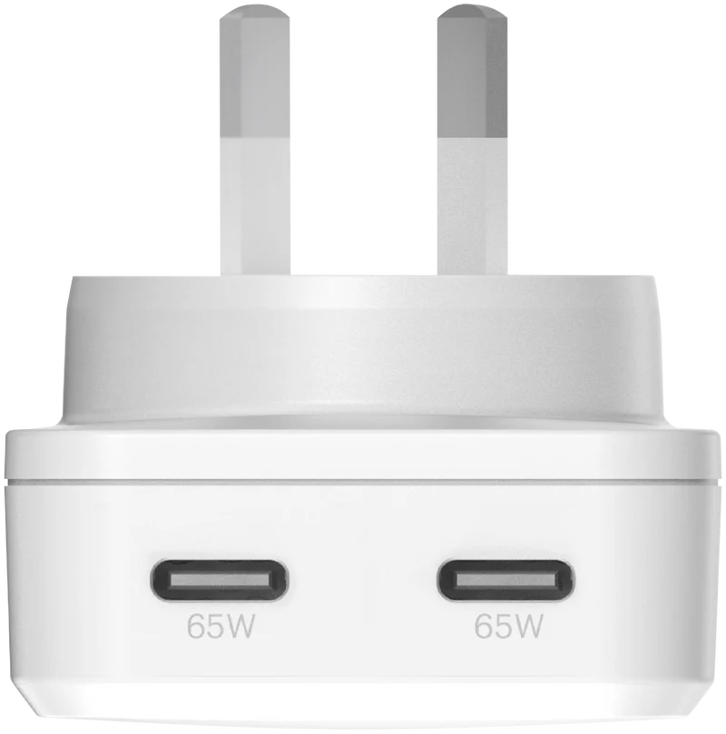Cygnett Dual USB-C Slim Wall Charger 65W AU - White