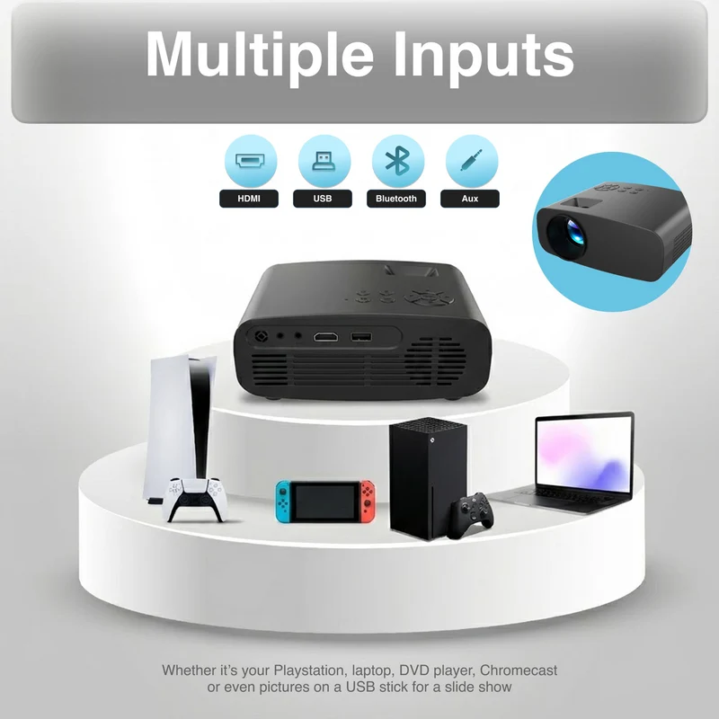 Laser 720P LED Projector with 150ANSI lumen Black
