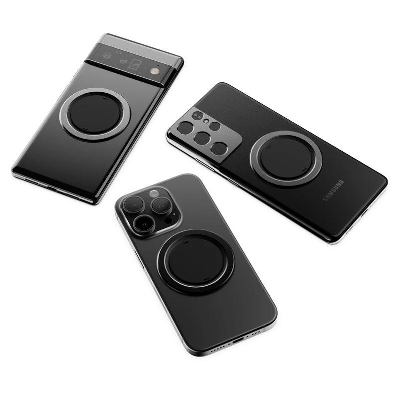 Ohsnap! Snap 5 Magnetic Phone Grip & Stand Boring Black