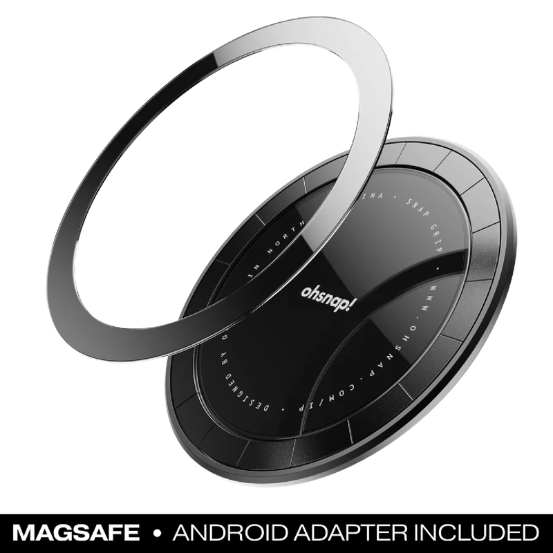 Ohsnap! Snap 5 Magnetic Phone Grip & Stand Boring Black