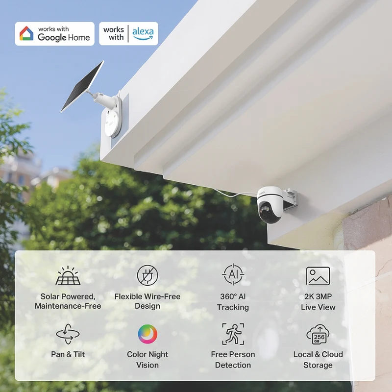 TP-LINK 2K Solar-Powered Pan/Tilt Security Camera Kit