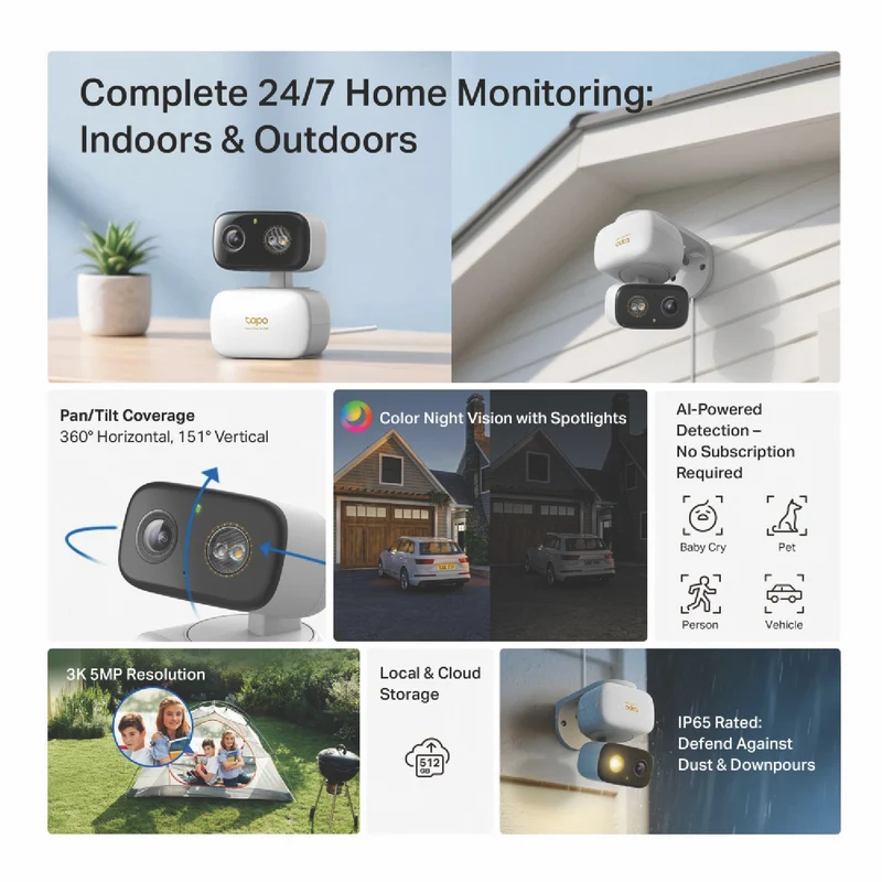 TP-LINK 3K Indoor/Outdoor Pan & Tilt Home Security Camera