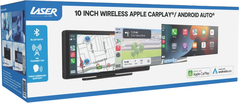 Laser 10 inch Portable Apple CarPlay/ Android Auto