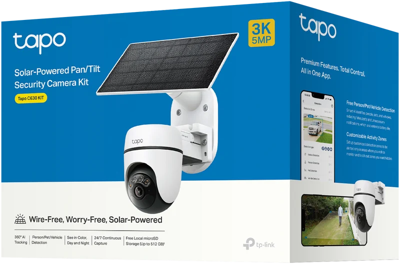 TP-LINK 3K Solar-Powered Pan/Tilt Security Camera Kit