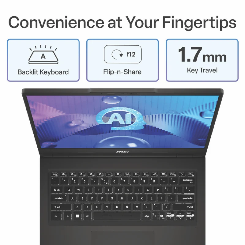 MSI Venture A14 AI+ 14" 2.8K OLED Ryzen AI 5 16GB 512GB Laptop