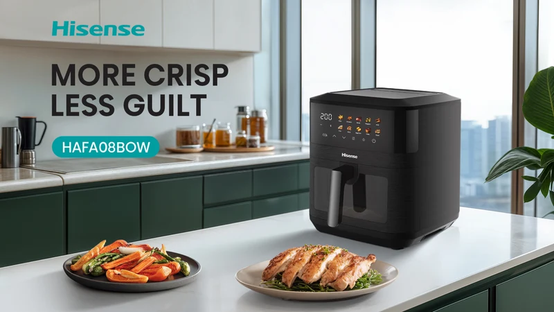 Hisense 8 Litre Air Fryer With Window And Colour display
