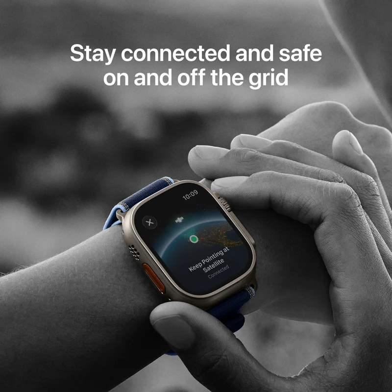 Apple Watch Ultra 3GPS + Cellular49mmNatural Titanium Case - Anchor Blue Ocean Band