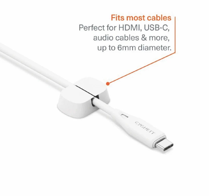 Cygnett Single Slot Cable Organisers 6 Pack (White)