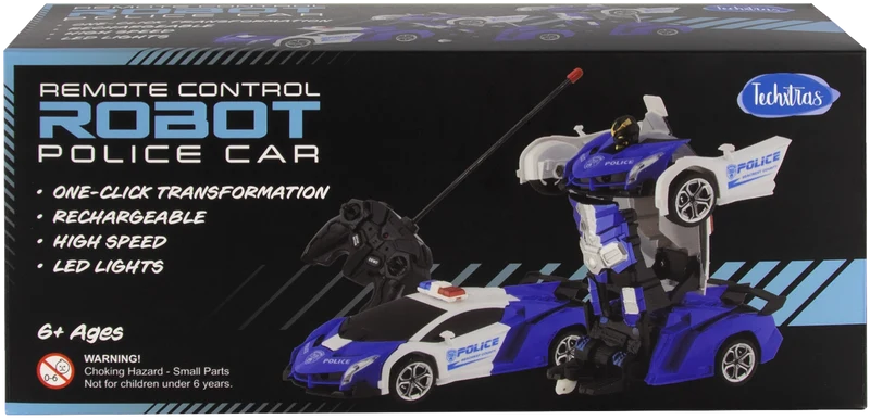 Techxtras Remote Control Transforming Robot Car (Blue)