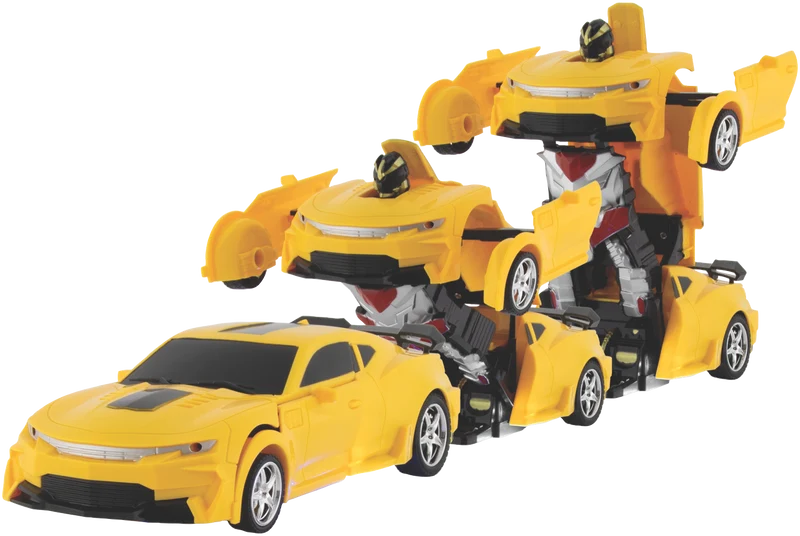 Techxtras Remote Control Transforming Robot Car (Yellow)