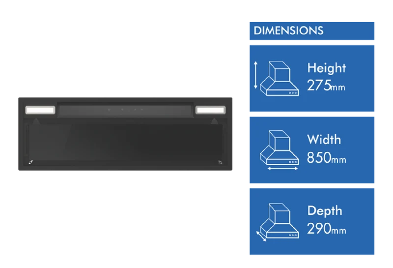 Haier 90cm 600 Series Integrated Insert Wall Rangehood Hood to Hob
