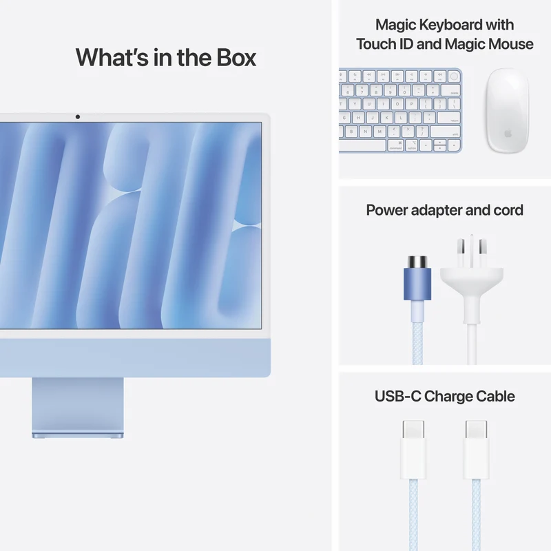 Apple iMac 24" Retina 4.5K Display with M4 chip 10-core GPU 16GB 256GB - Blue