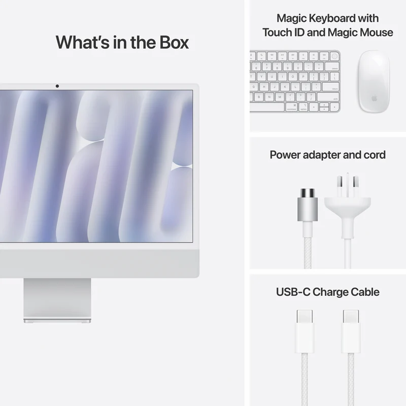 Apple iMac 24" Retina 4.5K Display with M4 chip 10-core GPU 24GB 512GB - Silver
