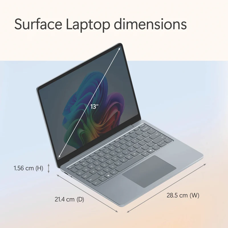 Microsoft Surface Laptop Copilot+ PC 13" Snapdragon X Plus 8 Core 16GB 512GB -Ocean