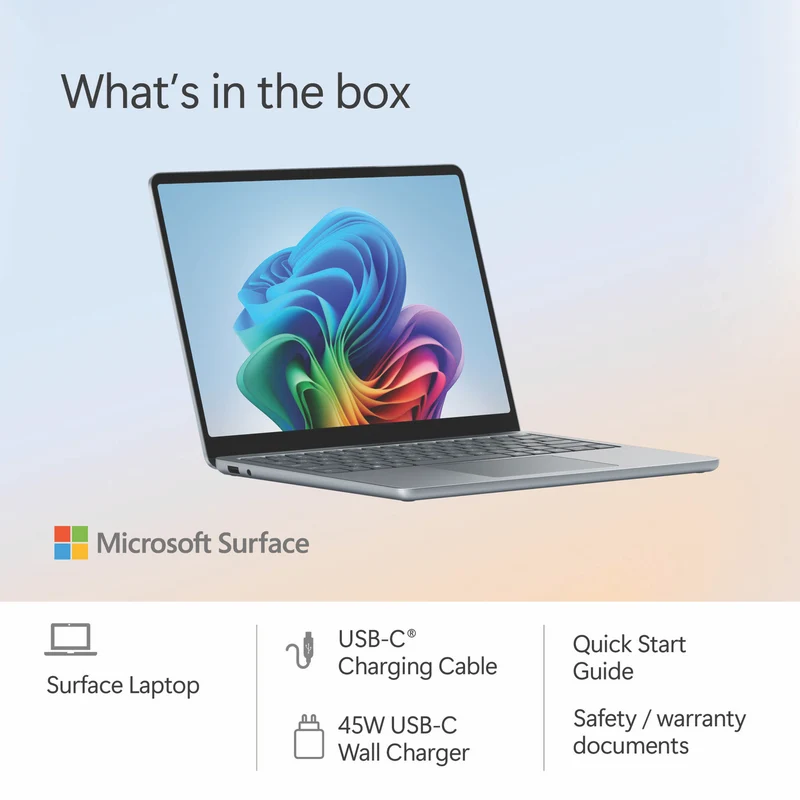 Microsoft Surface Laptop Copilot+ PC 13" Snapdragon X Plus 8 Core 16GB 512GB -Platinum