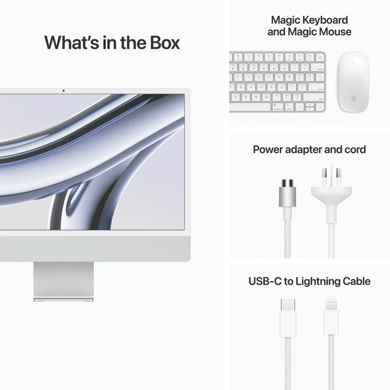 Apple iMac 24" Retina 4.5K Display with M3 chip 10-core GPU 512GB Silver