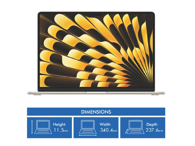 Apple MacBook Air 15" with M3 chip 16GB 256GB - Starlight