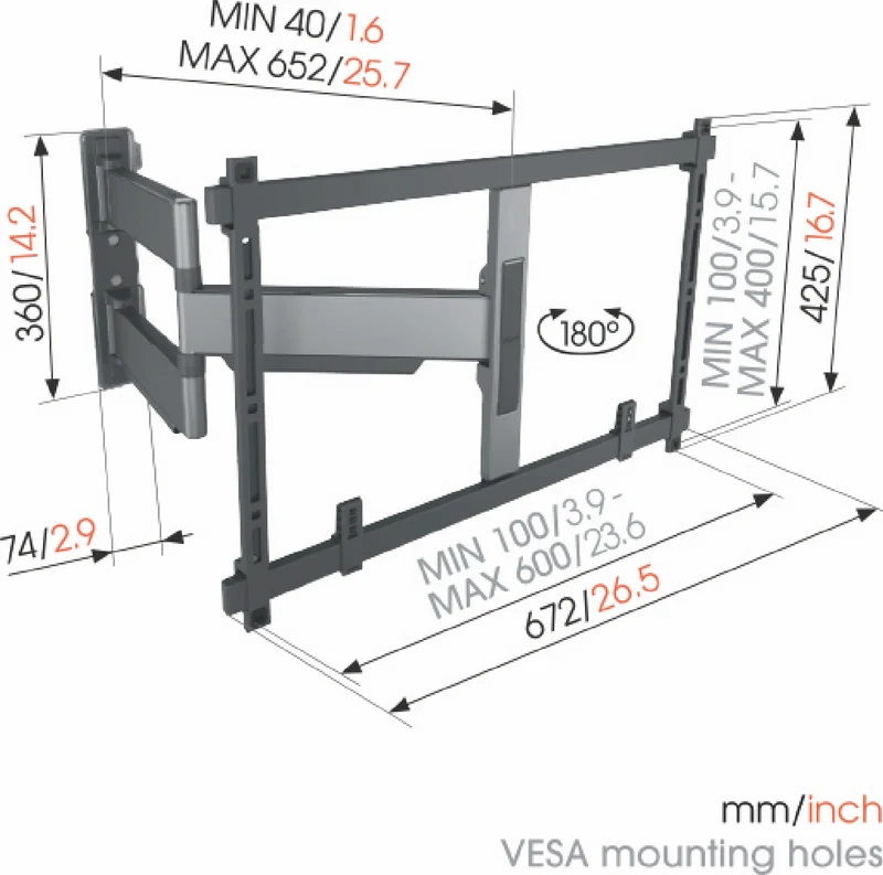 Vogels Ultra-Slim Elite Full Motion+ TV Wall Bracket - Large (40-77")