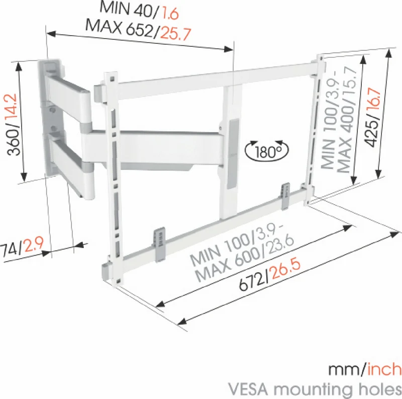 Vogels Ultra-Slim Elite Full Motion+ TV Wall Bracket - Large (40-77")