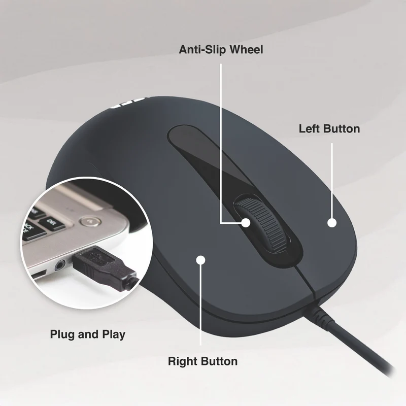Laser Ergonomic Wired Mouse
