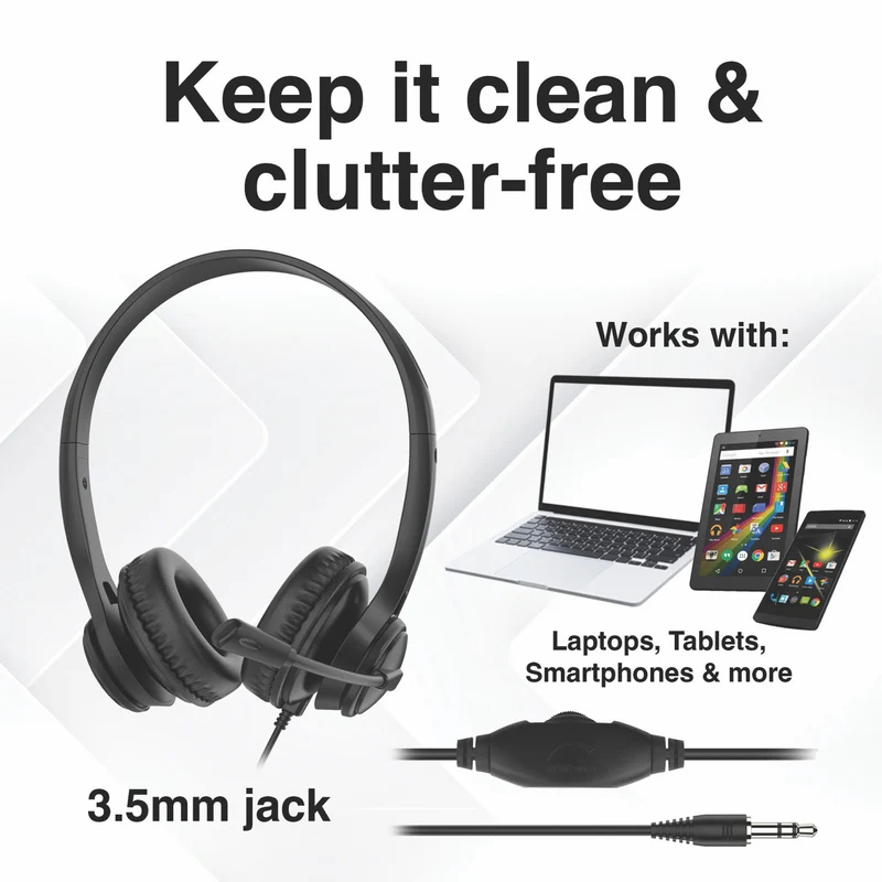 Laser Wired Headset with In-line Control