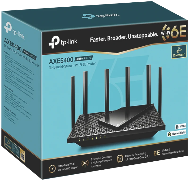 TP-LINK AXE5400 Tri-Band Wi-Fi 6E Router