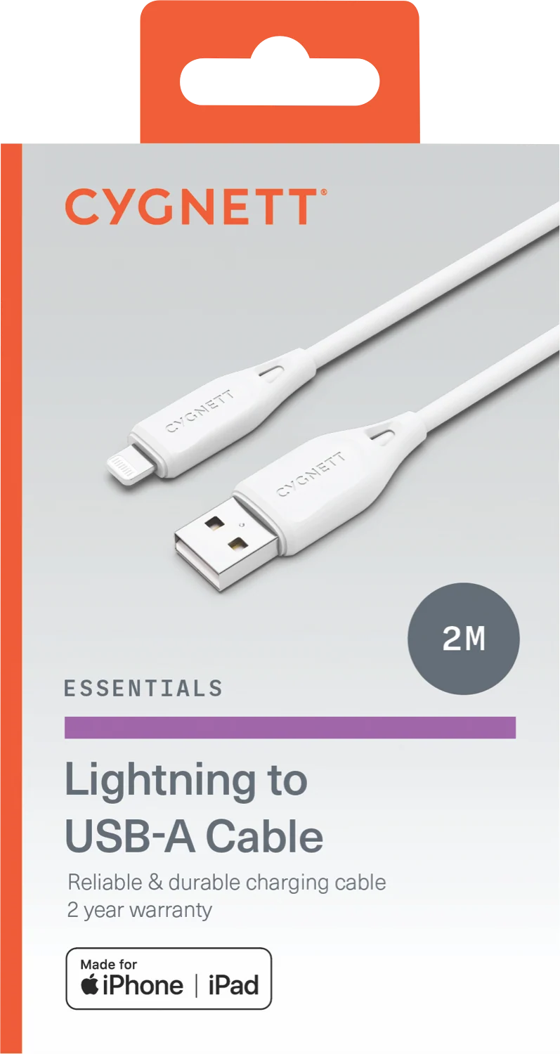 Cygnett Essentials Lightning To USB-A Cable - White 2m