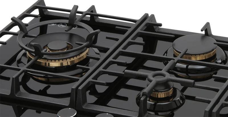 Technika 90cm Black Glass Gas Cooktop