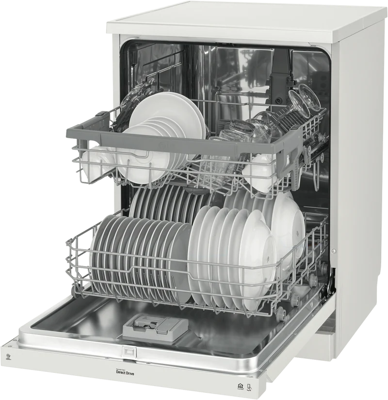 LG 60cm 14 Place QuadWash Freestanding Dishwasher, White