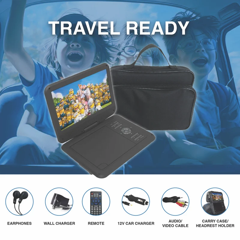 Laser 10" Portable DVD Player With Anti-Skip Technology 2024