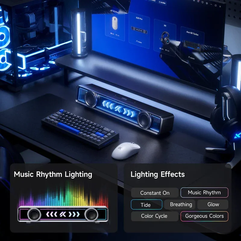 Mchose K20 Pro Gaming Soundbar Black | Dual-mode | 52mm Drivers