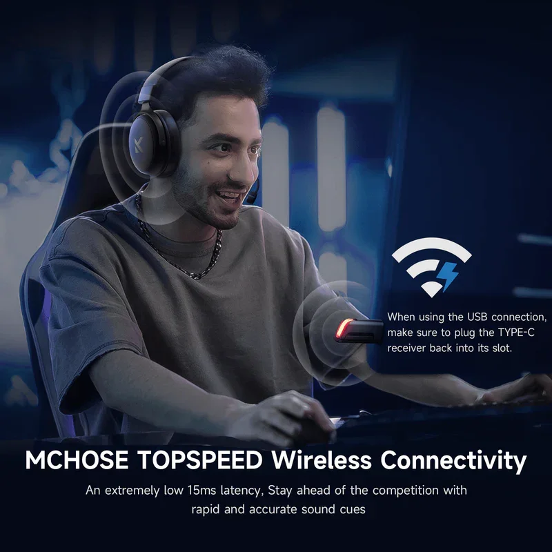 Mchose V9 Pro Wireless Gaming Headset | Tri-Mode | 2000mAh