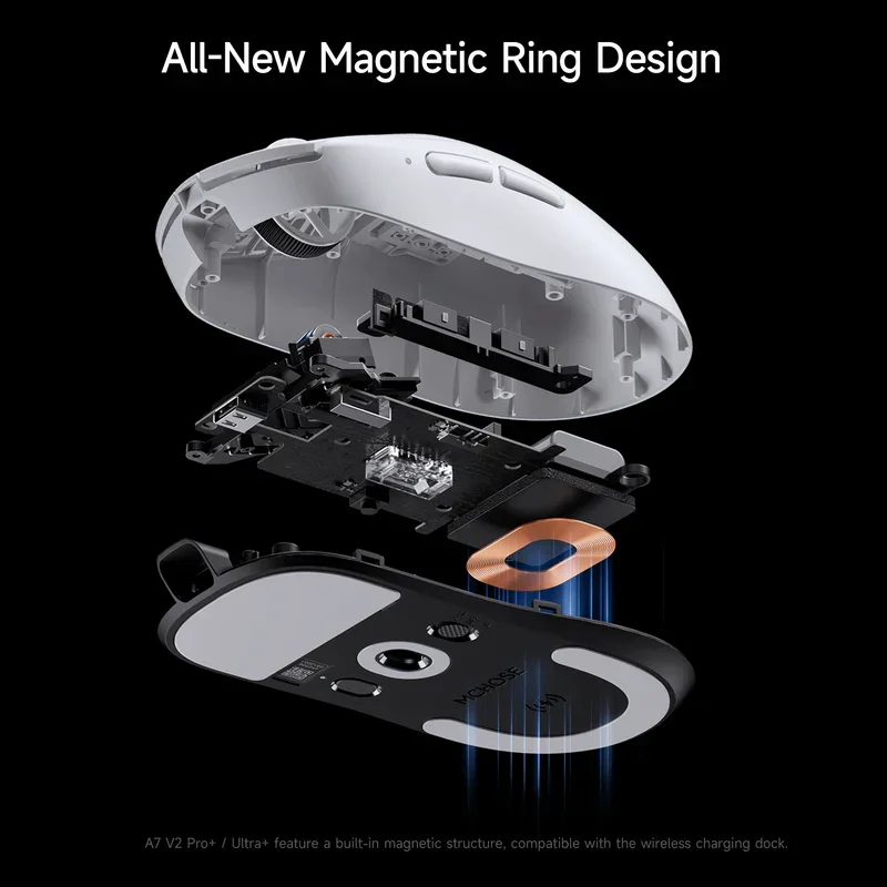 Mchose A7 V2 Ultra Plus Lightweight Wireless Gaming Mouse | Tri-Mode | Omron Mechanical 100M | 500mAh