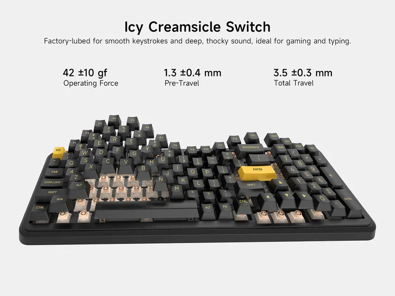 Mchose K99 V3 Wireless Mechanical Keyboard | Tri-Mode | Icy Creamsicle Switch | 10000mAh