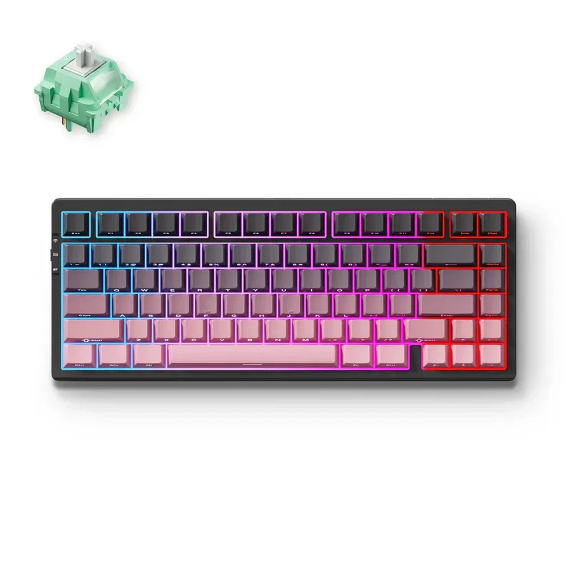 Mchose G75 Pro Wireless Mechanical Keyboard Black Pink | Tri-Mode | Matcha Latte Switch | 8000mAh