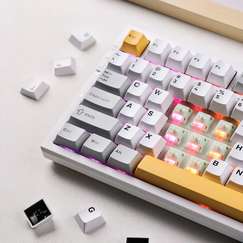 Mchose G75 Pro Wireless Mechanical Keyboard Black Pink | Tri-Mode | Matcha Latte Switch | 8000mAh