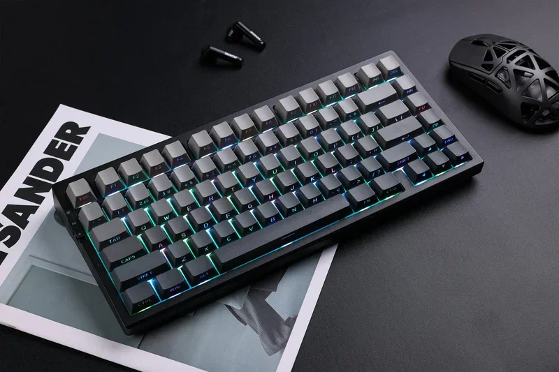 Mchose G75 Pro Wireless Mechanical Keyboard Black Pink | Tri-Mode | Matcha Latte Switch | 8000mAh