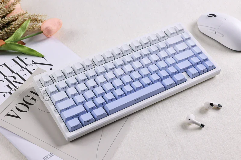Mchose G75 Pro Wireless Mechanical Keyboard Black Pink | Tri-Mode | Matcha Latte Switch | 8000mAh