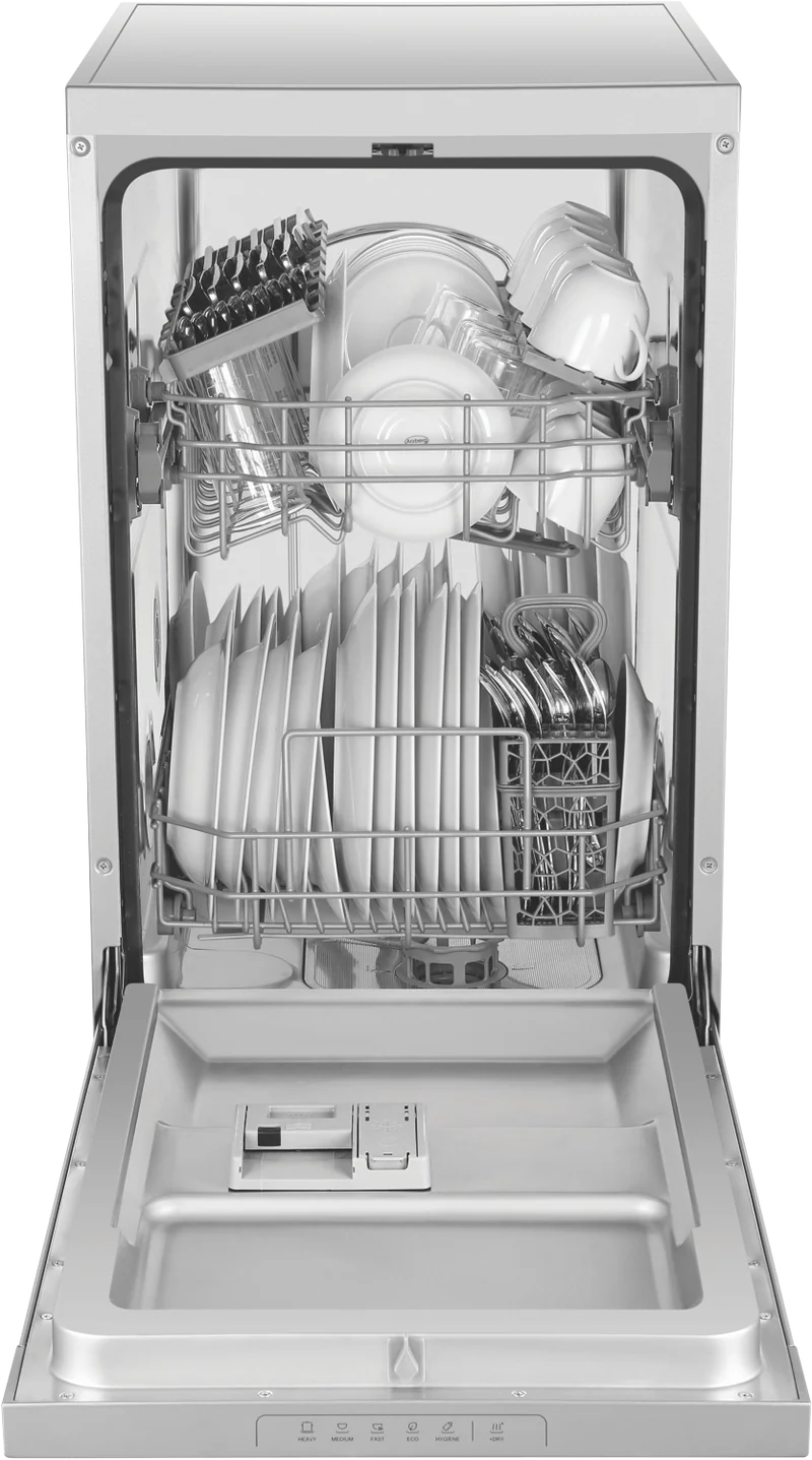 Haier 300 Series 45cm Compact Freestanding Dishwasher, Silver