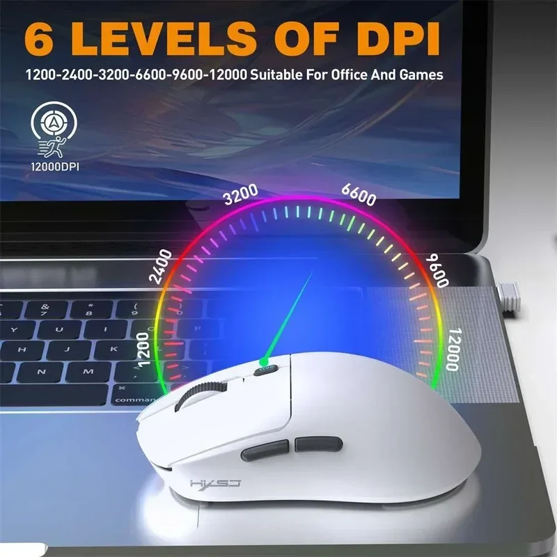 HXSJ T68 Tri-Mode Wireless Gaming Mouse | Long Battery Standby | 6 DPI Levels